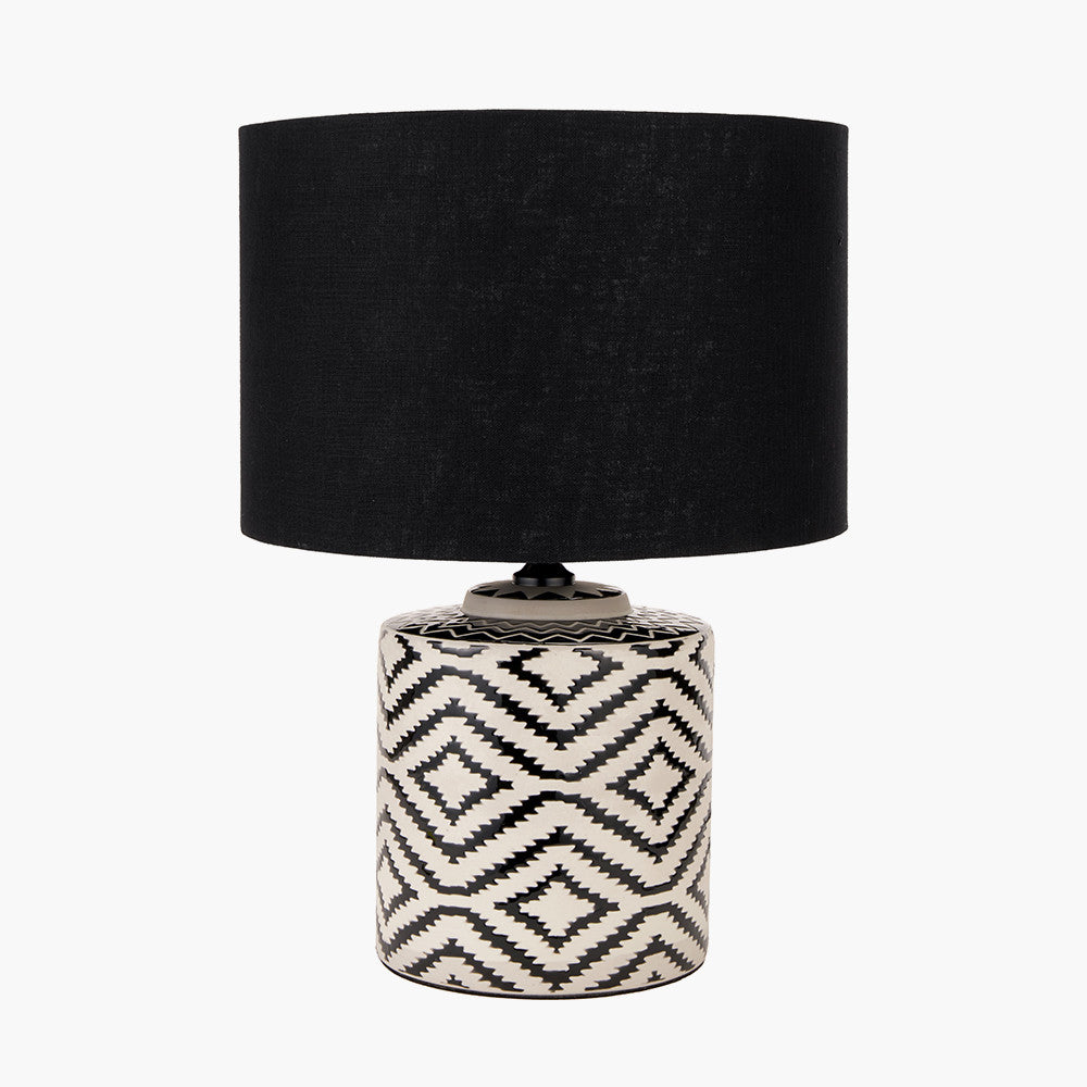 Chirala Black & White Ikat Ceramic Table Lamp - Base Only - CLEARANCE